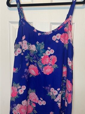 Torrid Royal Blue Floral Camisole with Pink Roses